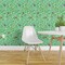 Peel & Stick Wallpaper 2FT Wide Nature Green Leaves Whimsical Bird Custom Removable Wallpaper by Spoonflower